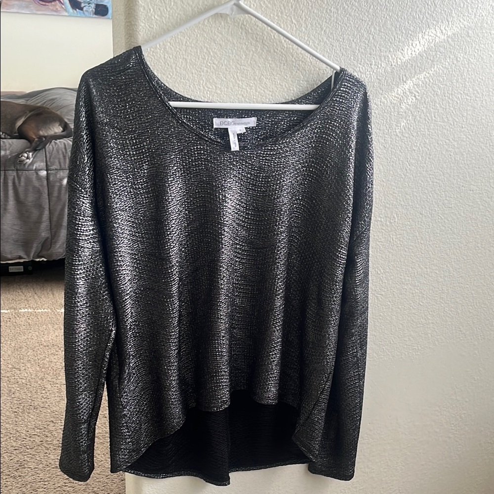 Bcbgeneration Black Metallic Blouse - image 1